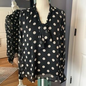 Polka Dot Blouse - Black and White